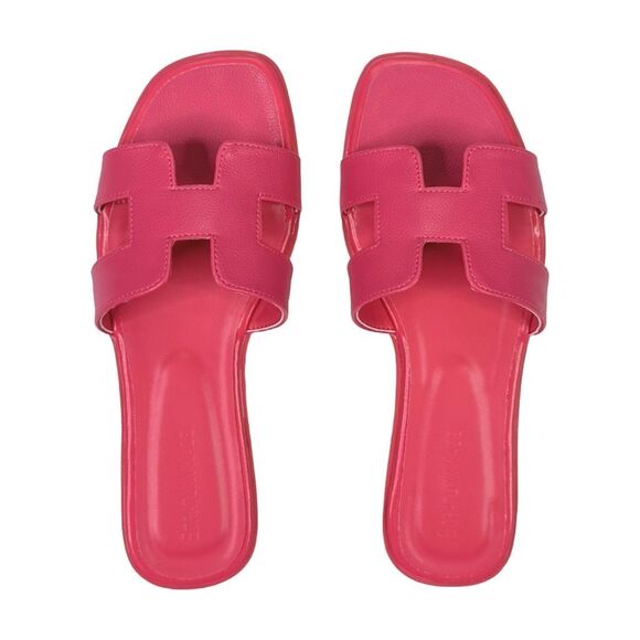 Stratuxx Kaze Pink Faux Leather Flat Sandals - Size 8 - Picture 1 of 10